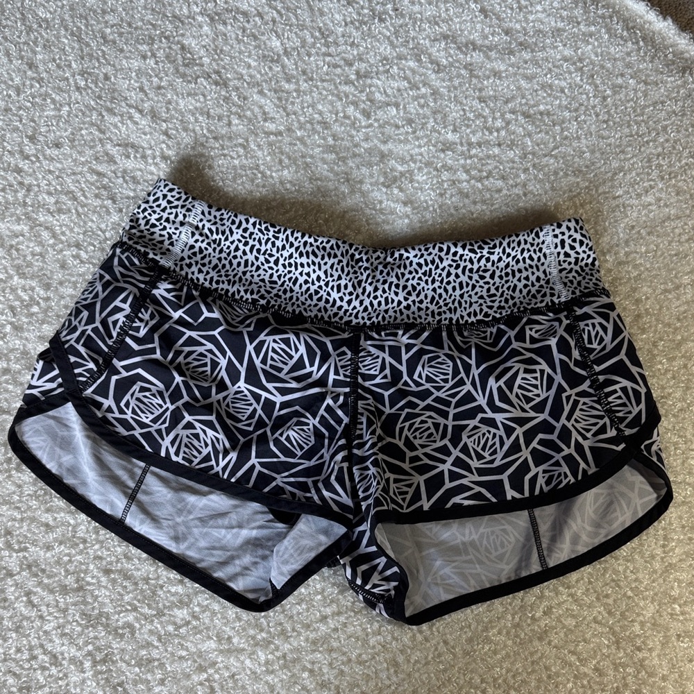 lululemon athletica Black and White Patterned Women's Shorts